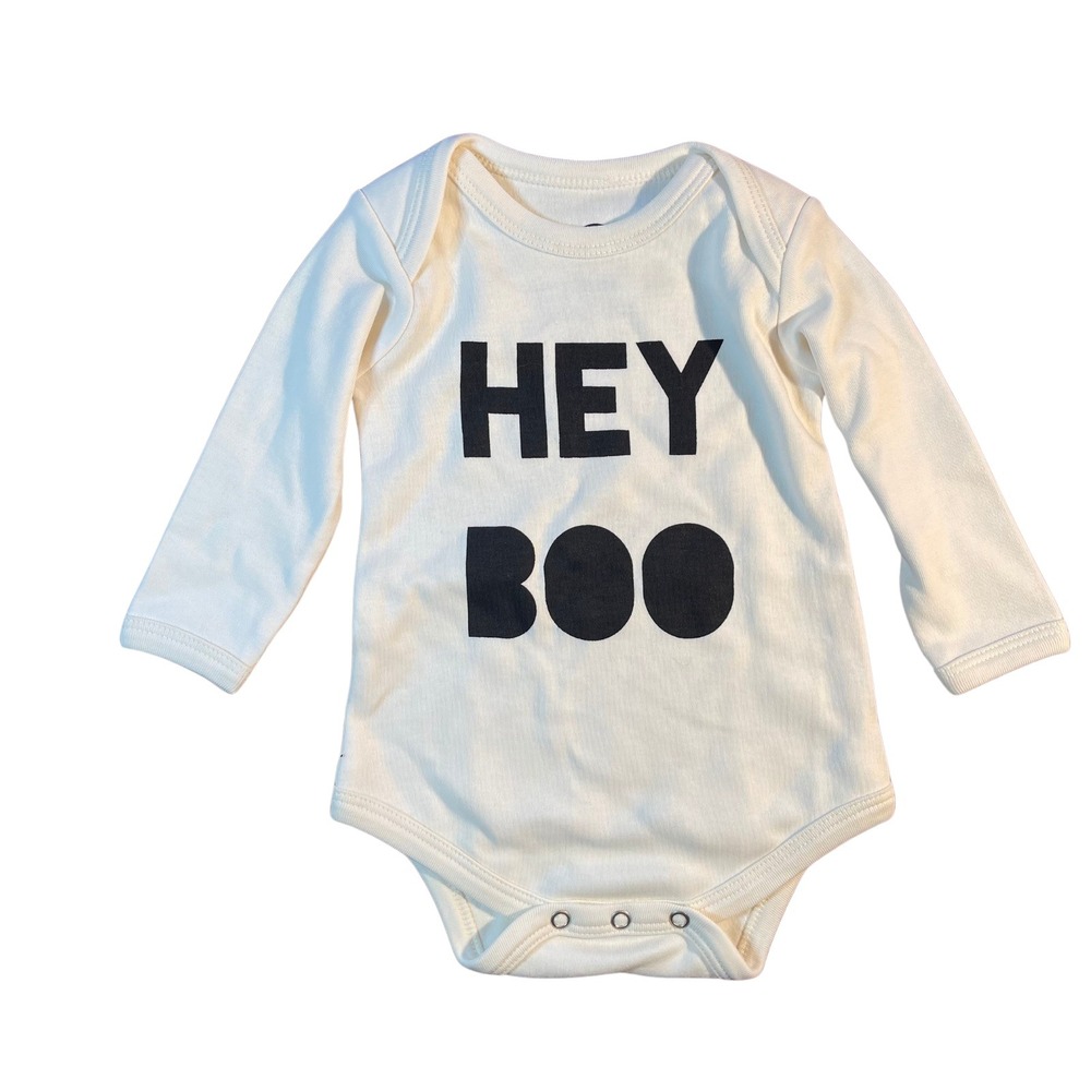 Emerson and Friends Unisex Baby Long Sleeve Onesie‎ 0-3M Hey Boo Halloween